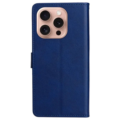 KT Leather Series-2 for iPhone 16 Pro Protective Case Solid Color Leather Phone Cover