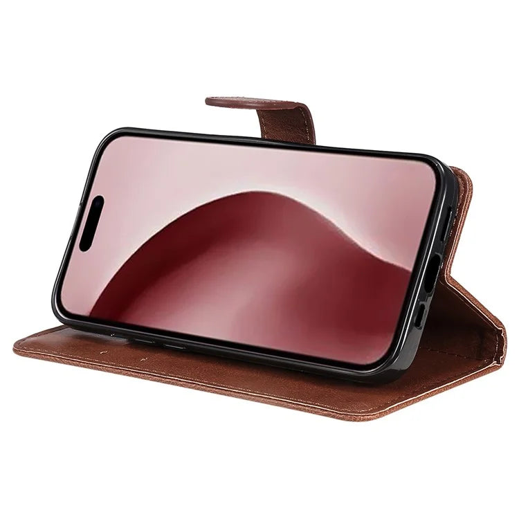 KT Leather Series-2 for iPhone 16 Pro Protective Case Solid Color Leather Phone Cover