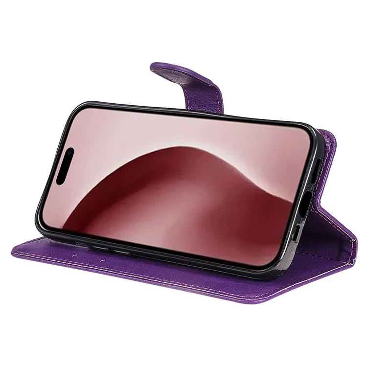 KT Leather Series-2 for iPhone 16 Pro Protective Case Solid Color Leather Phone Cover