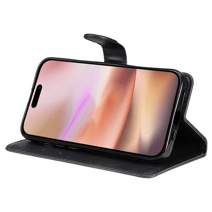KT Leather Series-2 for iPhone 16 Plus Leather Case with Hand Strap Solid Color Phone Cover