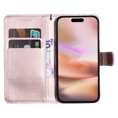 KT Leather Series-2 for iPhone 16 Plus Leather Case with Hand Strap Solid Color Phone Cover