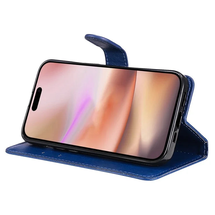 KT Leather Series-2 for iPhone 16 Plus Leather Case with Hand Strap Solid Color Phone Cover