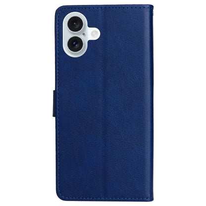 KT Leather Series-2 for iPhone 16 Plus Leather Case with Hand Strap Solid Color Phone Cover