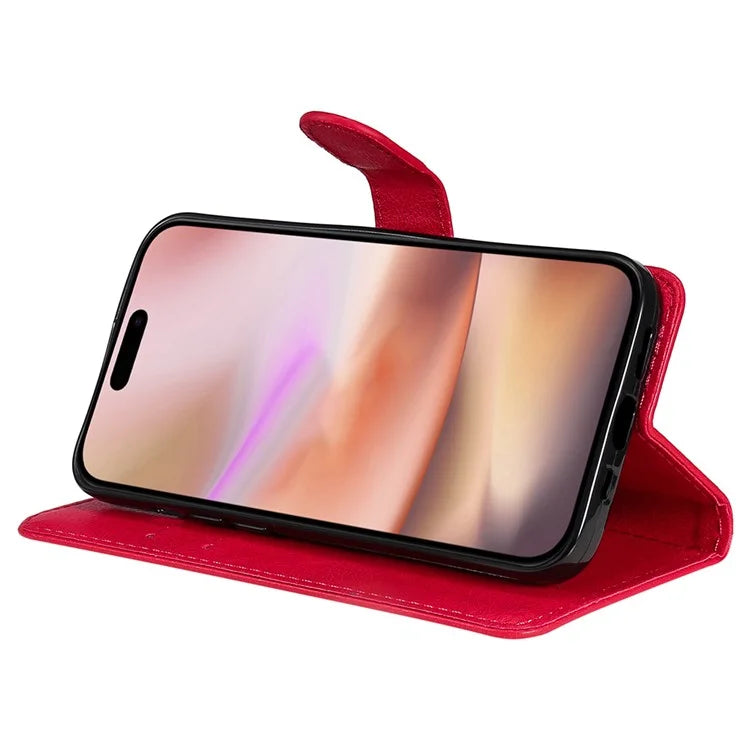 KT Leather Series-2 for iPhone 16 Plus Leather Case with Hand Strap Solid Color Phone Cover