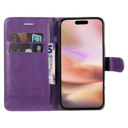 KT Leather Series-2 for iPhone 16 Plus Leather Case with Hand Strap Solid Color Phone Cover