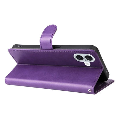 KT Leather Series-2 for iPhone 16 Plus Leather Case with Hand Strap Solid Color Phone Cover