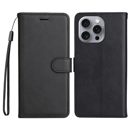 KT Leather Series-2 for iPhone 16 Pro Max Wallet Case Solid Color Leather Flip Phone Cover