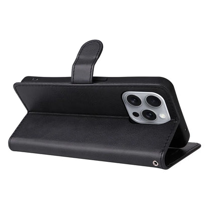 KT Leather Series-2 for iPhone 16 Pro Max Wallet Case Solid Color Leather Flip Phone Cover