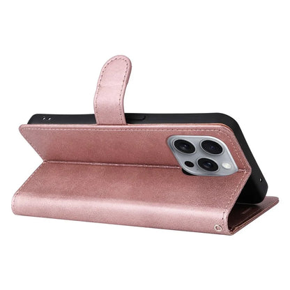 KT Leather Series-2 for iPhone 16 Pro Max Wallet Case Solid Color Leather Flip Phone Cover