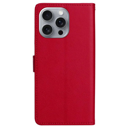 KT Leather Series-2 for iPhone 16 Pro Max Wallet Case Solid Color Leather Flip Phone Cover