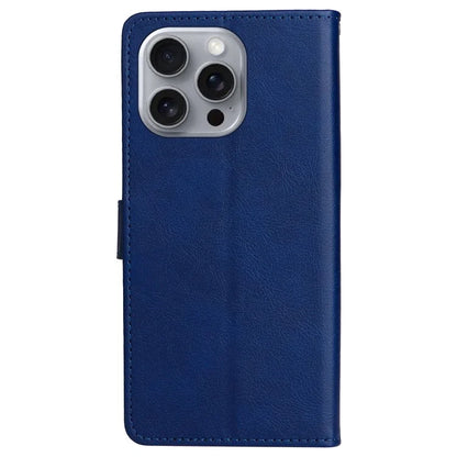 KT Leather Series-2 for iPhone 16 Pro Max Wallet Case Solid Color Leather Flip Phone Cover