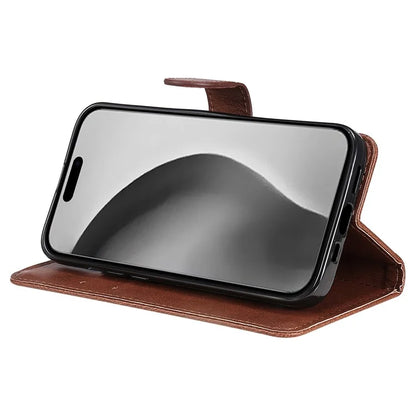 KT Leather Series-2 for iPhone 16 Pro Max Wallet Case Solid Color Leather Flip Phone Cover