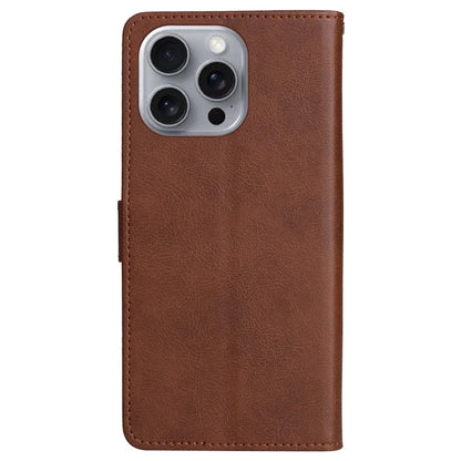 KT Leather Series-2 for iPhone 16 Pro Max Wallet Case Solid Color Leather Flip Phone Cover