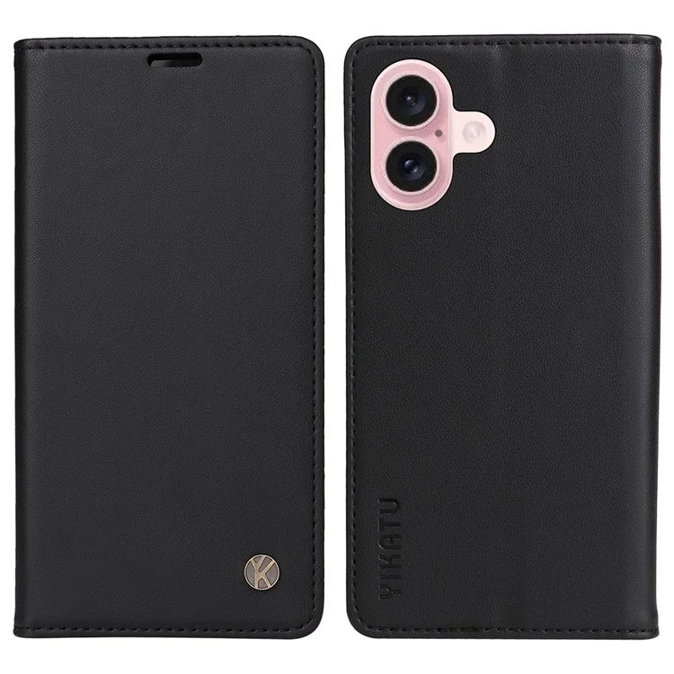 YIKATU YK-001 For iPhone 16 Case PU Leather Stand Wallet Protective Phone Cover