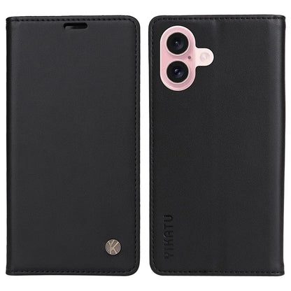 YIKATU YK-001 For iPhone 16 Case PU Leather Stand Wallet Protective Phone Cover