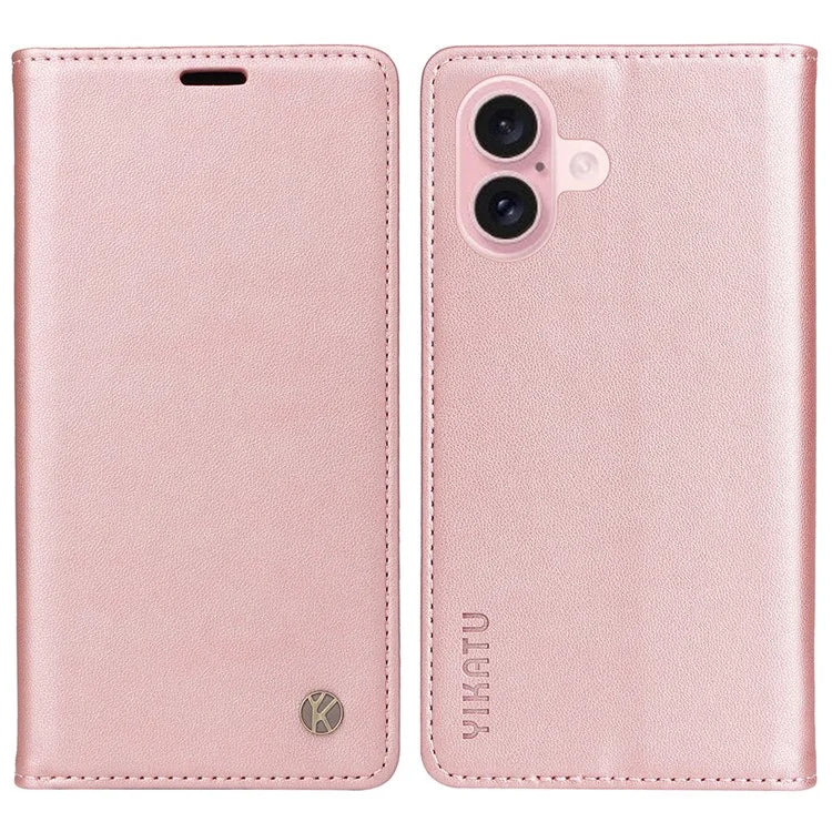 YIKATU YK-001 For iPhone 16 Case PU Leather Stand Wallet Protective Phone Cover