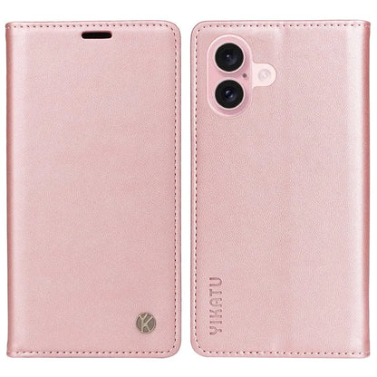 YIKATU YK-001 For iPhone 16 Case PU Leather Stand Wallet Protective Phone Cover