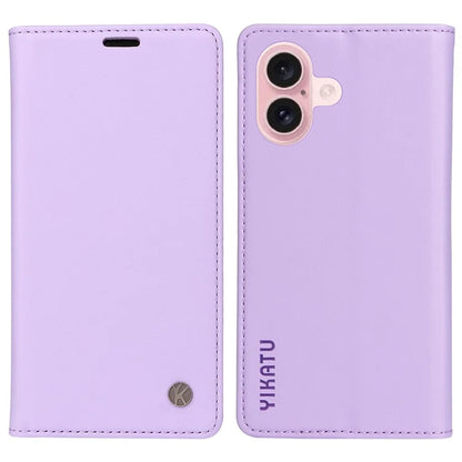 YIKATU YK-001 For iPhone 16 Case PU Leather Stand Wallet Protective Phone Cover
