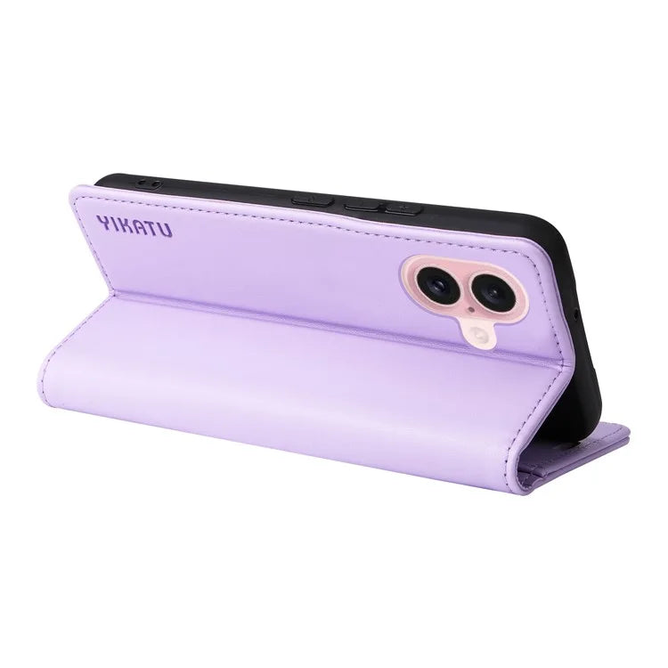 YIKATU YK-001 For iPhone 16 Case PU Leather Stand Wallet Protective Phone Cover