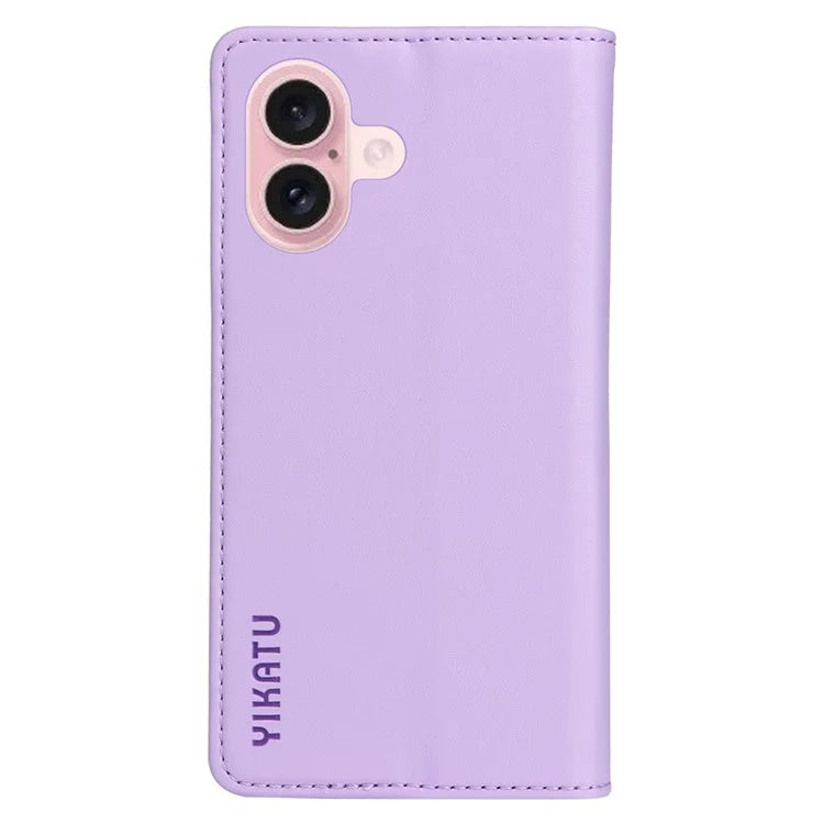YIKATU YK-001 For iPhone 16 Case PU Leather Stand Wallet Protective Phone Cover