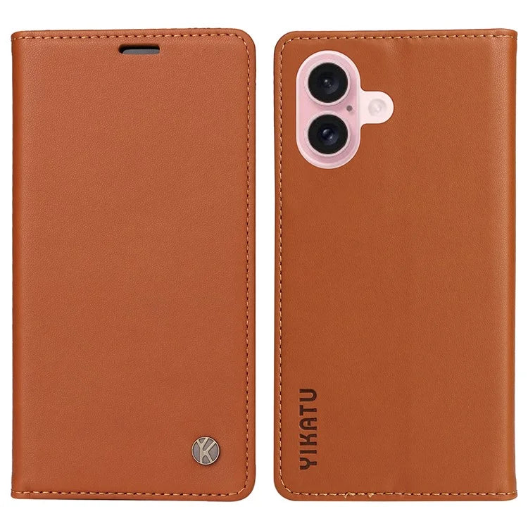 YIKATU YK-001 For iPhone 16 Case PU Leather Stand Wallet Protective Phone Cover