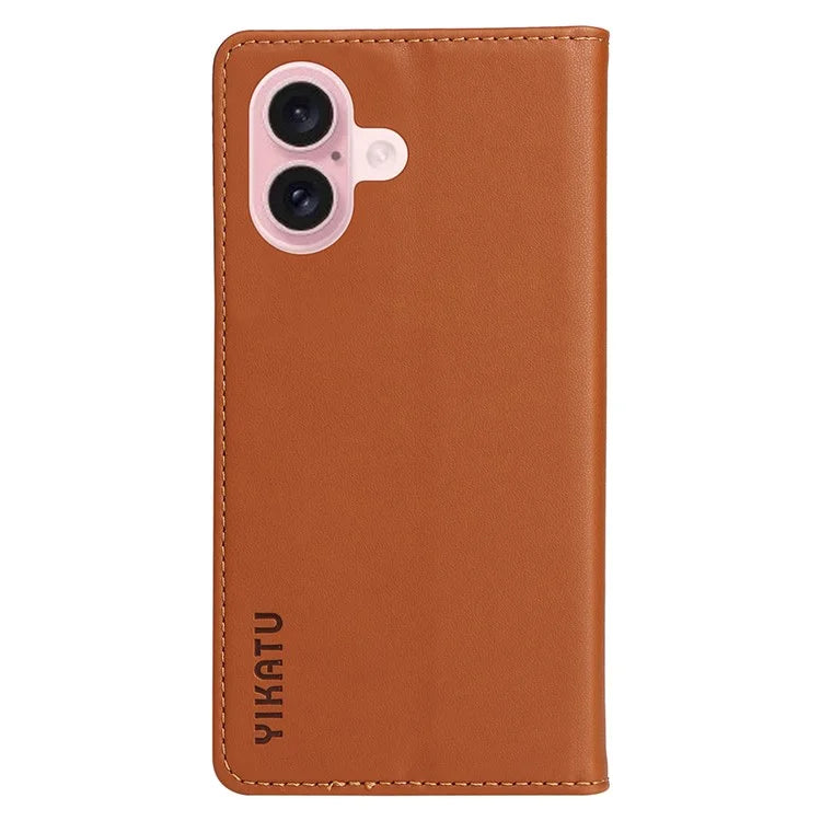 YIKATU YK-001 For iPhone 16 Case PU Leather Stand Wallet Protective Phone Cover