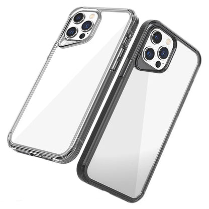 For iPhone 12 Pro Max Case TPU+PC+PMMA Clear Phone Cover Colorful Borders Blue