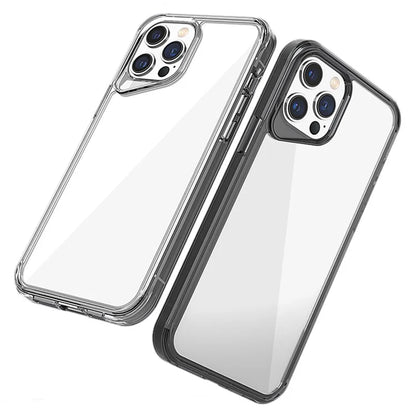 For iPhone 12 Pro Max Case TPU+PC+PMMA Clear Phone Cover Colorful Borders Green