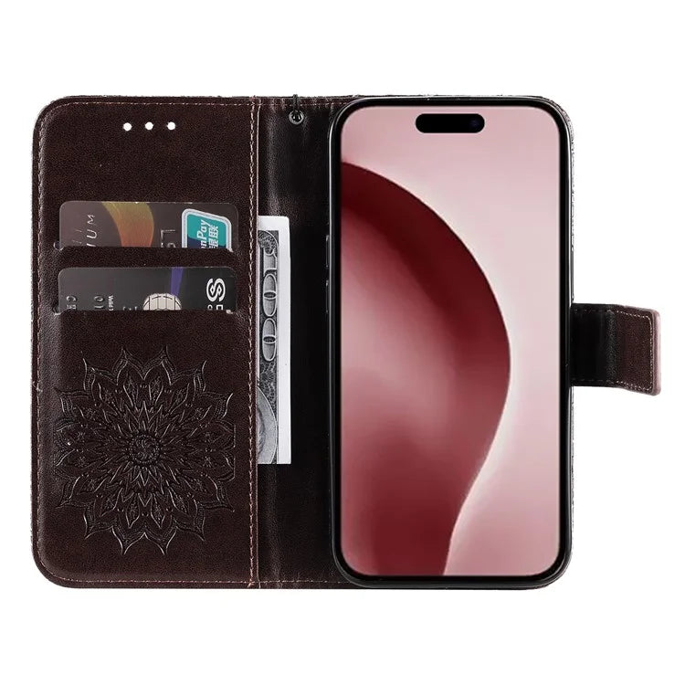 KT Imprinting Flower Series-1 For iPhone 16 Pro Max Case Wallet Leather Phone Cover