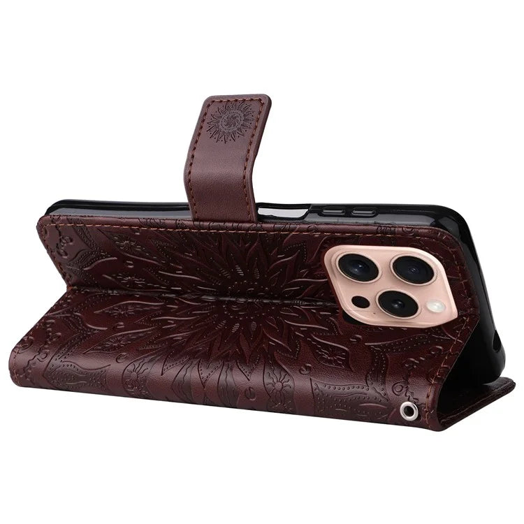 KT Imprinting Flower Series-1 For iPhone 16 Pro Max Case Wallet Leather Phone Cover