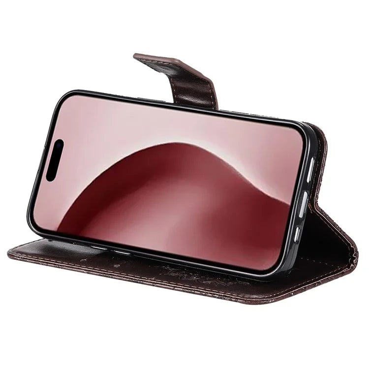 KT Imprinting Flower Series-1 For iPhone 16 Pro Max Case Wallet Leather Phone Cover