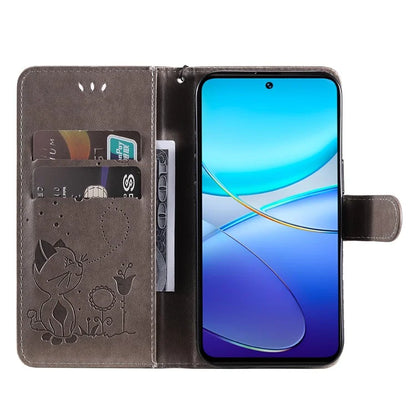 KT Imprinting Flower Series-4 For vivo V40 SE 5G / Y100 5G (Indonesia) / Y200e 5G / V30 Lite 5G (India) Leather Phone Case