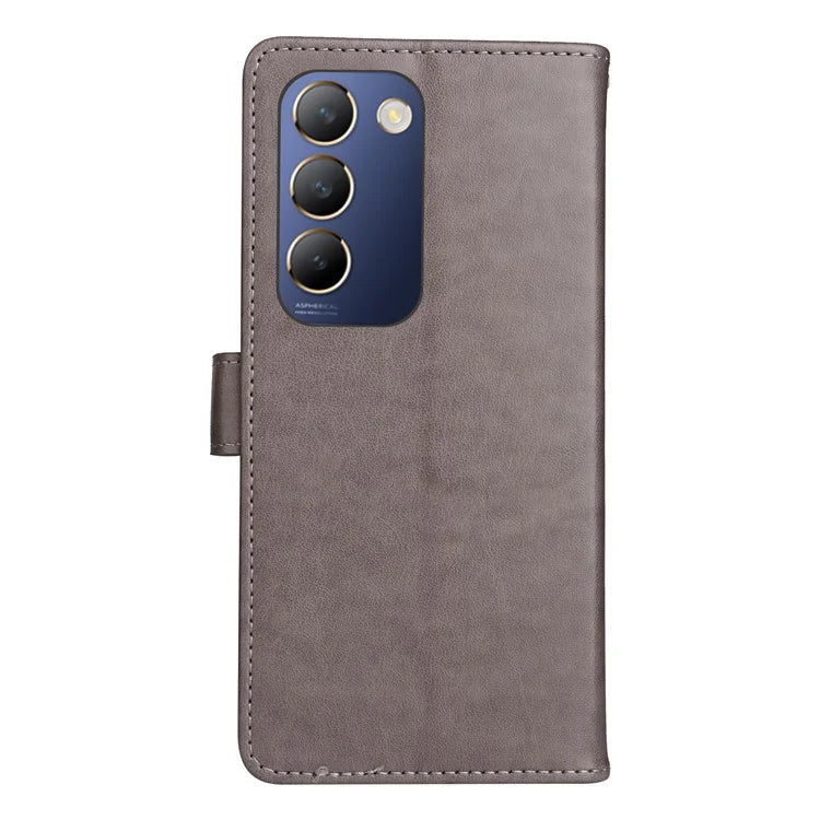 KT Imprinting Flower Series-4 For vivo V40 SE 5G / Y100 5G (Indonesia) / Y200e 5G / V30 Lite 5G (India) Leather Phone Case