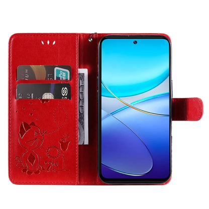 KT Imprinting Flower Series-4 For vivo V40 SE 5G / Y100 5G (Indonesia) / Y200e 5G / V30 Lite 5G (India) Leather Phone Case