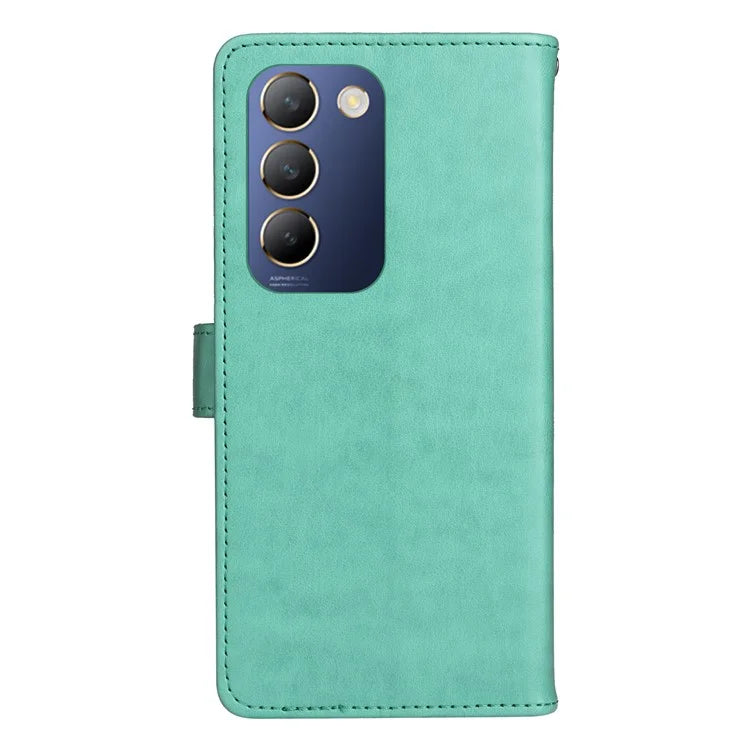 KT Imprinting Flower Series-4 For vivo V40 SE 5G / Y100 5G (Indonesia) / Y200e 5G / V30 Lite 5G (India) Leather Phone Case