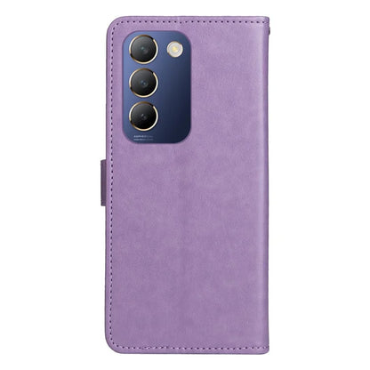 KT Imprinting Flower Series-4 For vivo V40 SE 5G / Y100 5G (Indonesia) / Y200e 5G / V30 Lite 5G (India) Leather Phone Case