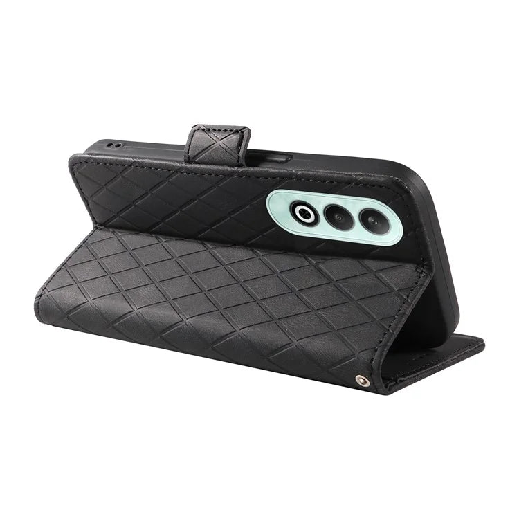 For OnePlus Nord CE4 5G Case Rhombus Grid Leather Wallet Phone Cover