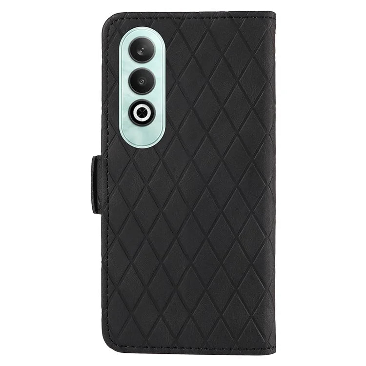 For OnePlus Nord CE4 5G Case Rhombus Grid Leather Wallet Phone Cover