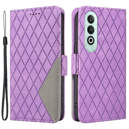 For OnePlus Nord CE4 5G Case Rhombus Grid Leather Wallet Phone Cover