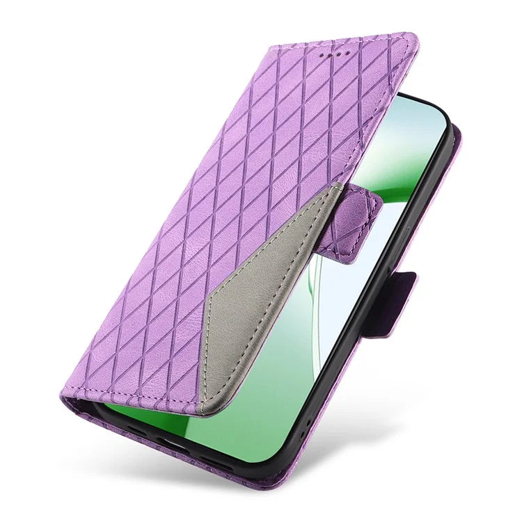 For OnePlus Nord CE4 5G Case Rhombus Grid Leather Wallet Phone Cover