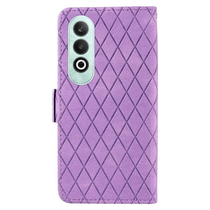 For OnePlus Nord CE4 5G Case Rhombus Grid Leather Wallet Phone Cover