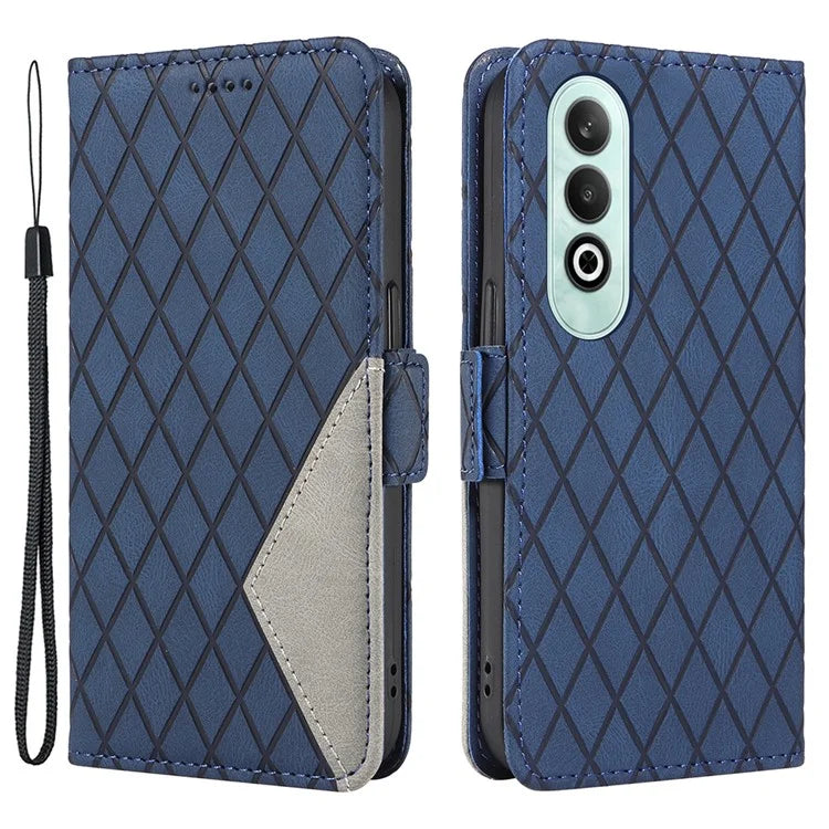 For OnePlus Nord CE4 5G Case Rhombus Grid Leather Wallet Phone Cover