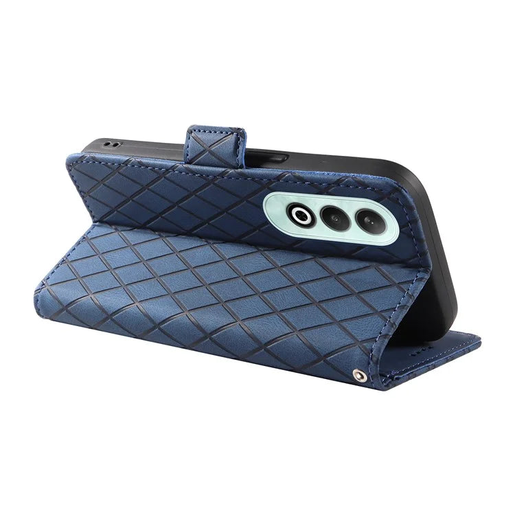 For OnePlus Nord CE4 5G Case Rhombus Grid Leather Wallet Phone Cover
