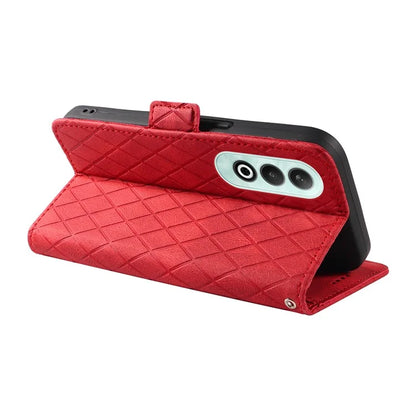 For OnePlus Nord CE4 5G Case Rhombus Grid Leather Wallet Phone Cover