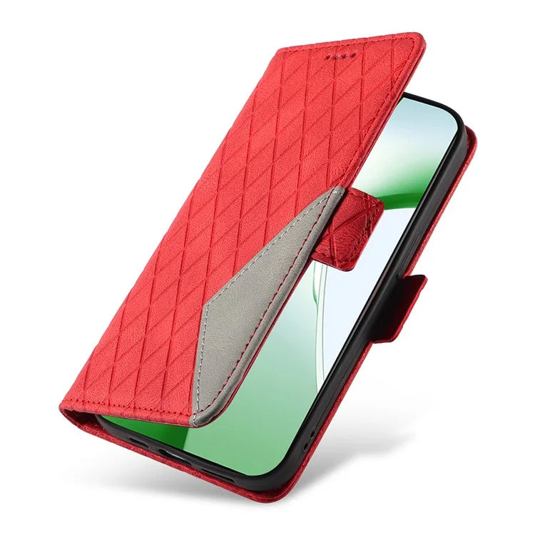 For OnePlus Nord CE4 5G Case Rhombus Grid Leather Wallet Phone Cover