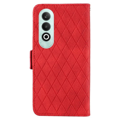 For OnePlus Nord CE4 5G Case Rhombus Grid Leather Wallet Phone Cover