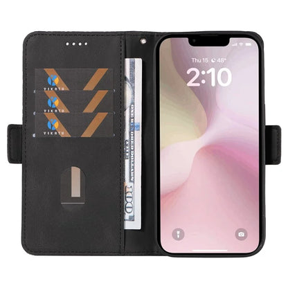 For iPhone SE (2024) Wallet Case Rhombus Grid Leather Shockproof Phone Cover