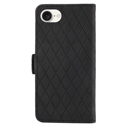 For iPhone SE (2024) Wallet Case Rhombus Grid Leather Shockproof Phone Cover
