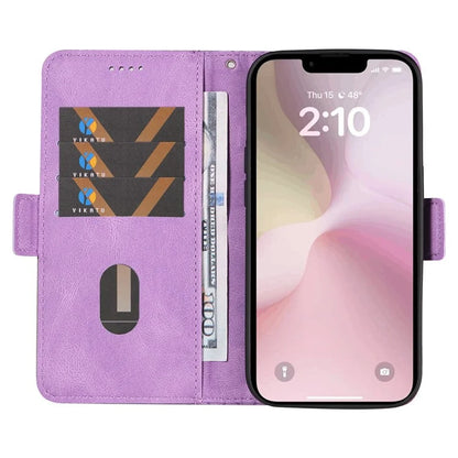 For iPhone SE (2024) Wallet Case Rhombus Grid Leather Shockproof Phone Cover