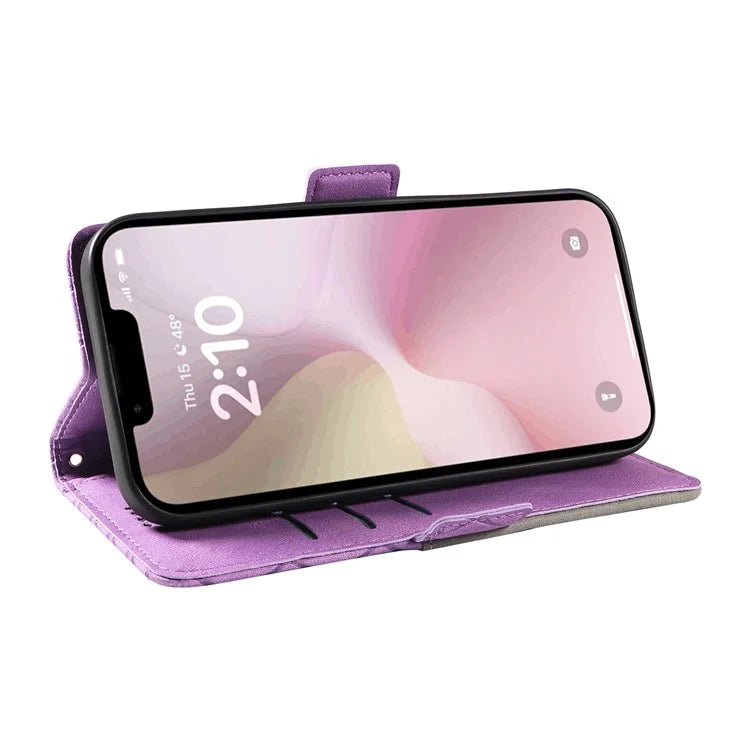 For iPhone SE (2024) Wallet Case Rhombus Grid Leather Shockproof Phone Cover